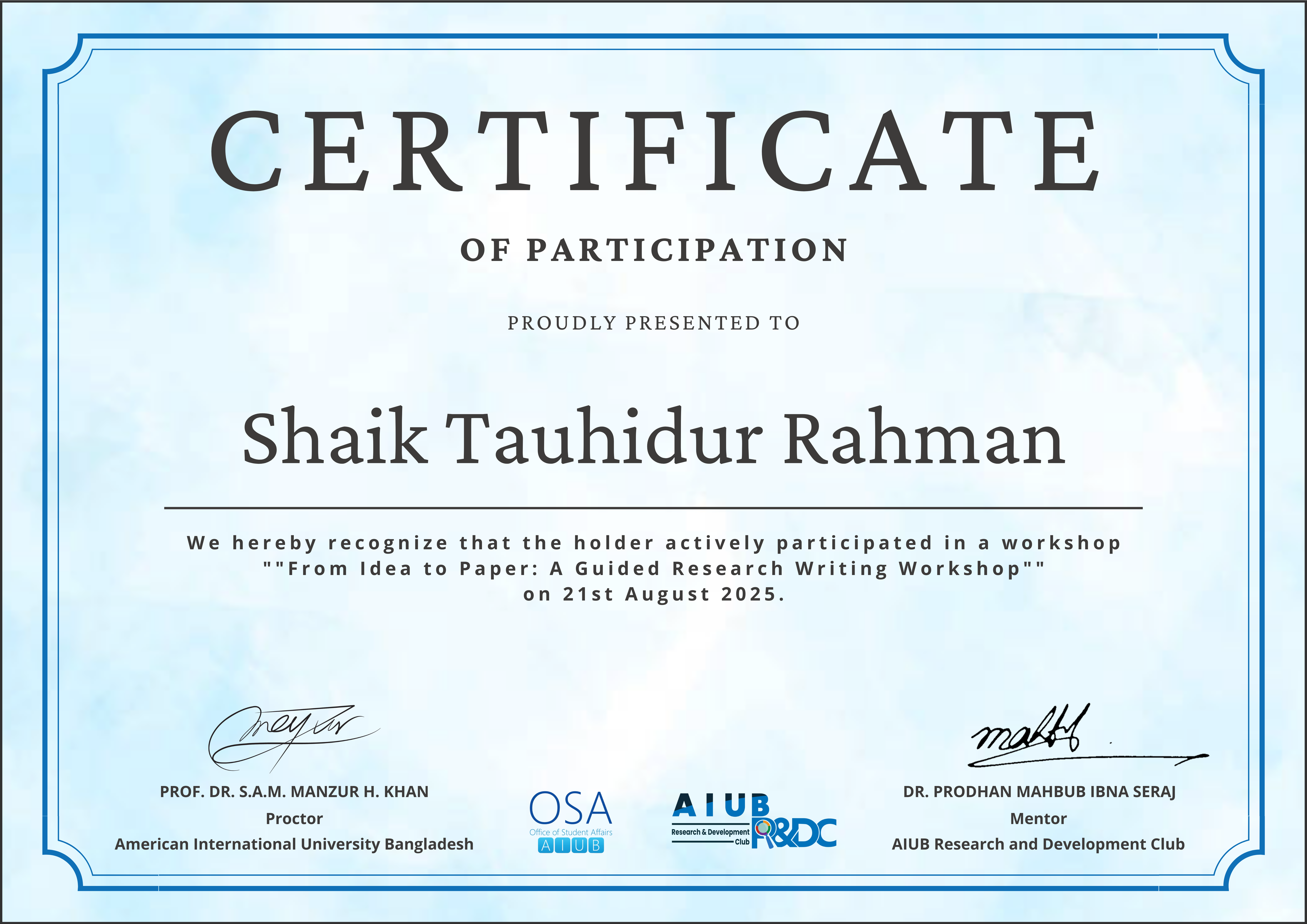 Certificate